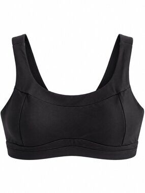 Running Girl Black Sports Bra Size L Criss Cross Back Workout Top